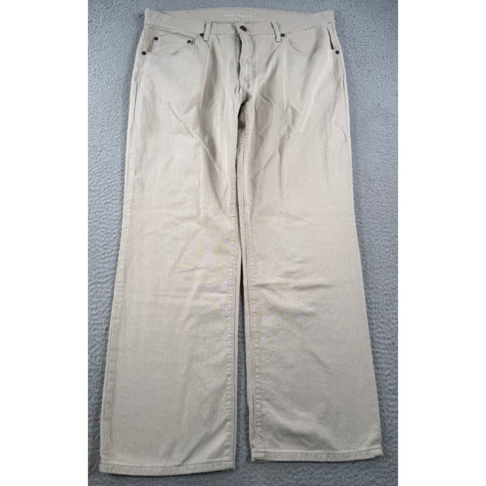 Mott & Bow Pants Mens 36x29 Straight Leg Beige Tan Stretch Cotton 5 Pockets